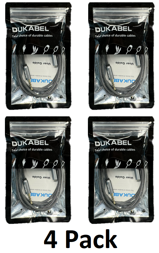 4 Pack - NEW DuKabel 3.5mm Extension Cable 1.2M DMTF120