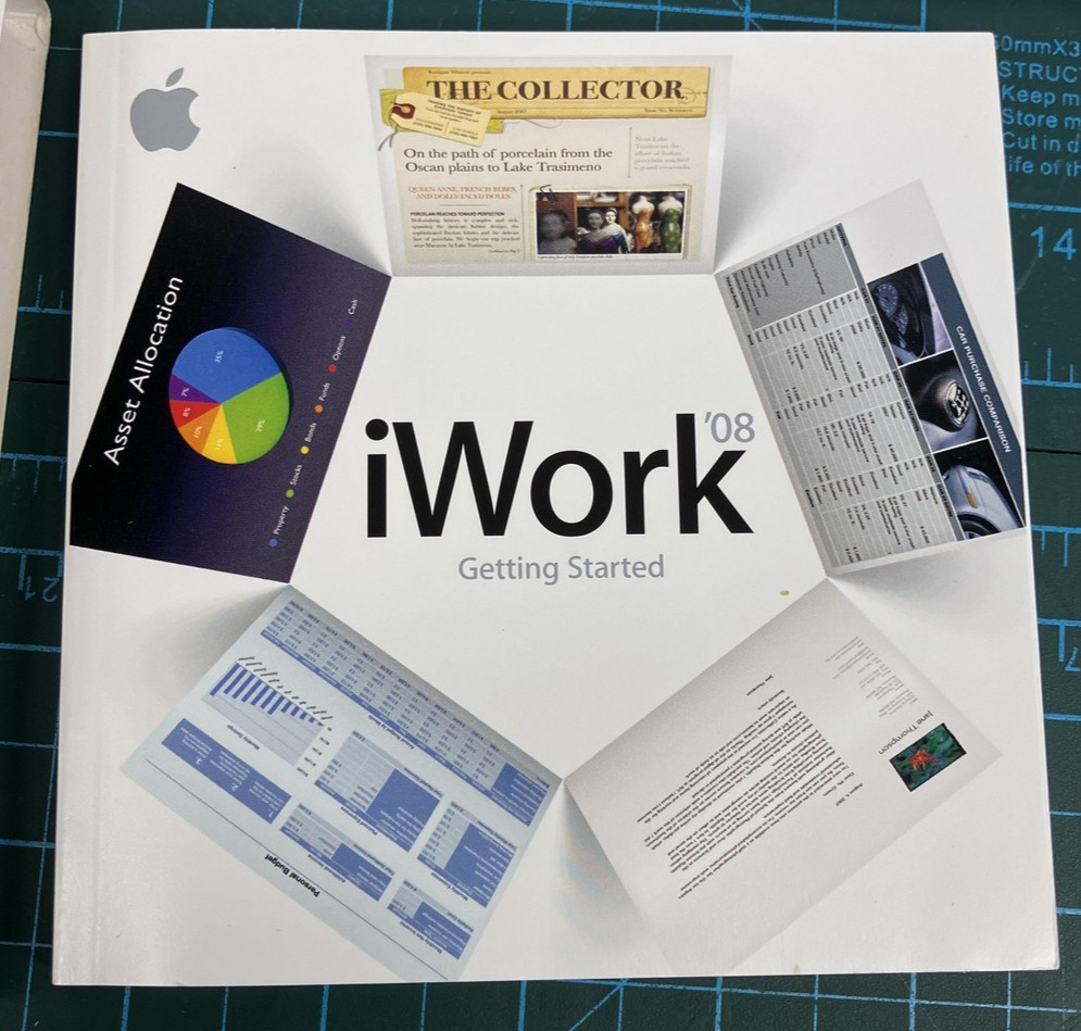 Apple iWork 08 Software Suite CD Boxed Complete Mac Pages Numbers Keynote USA