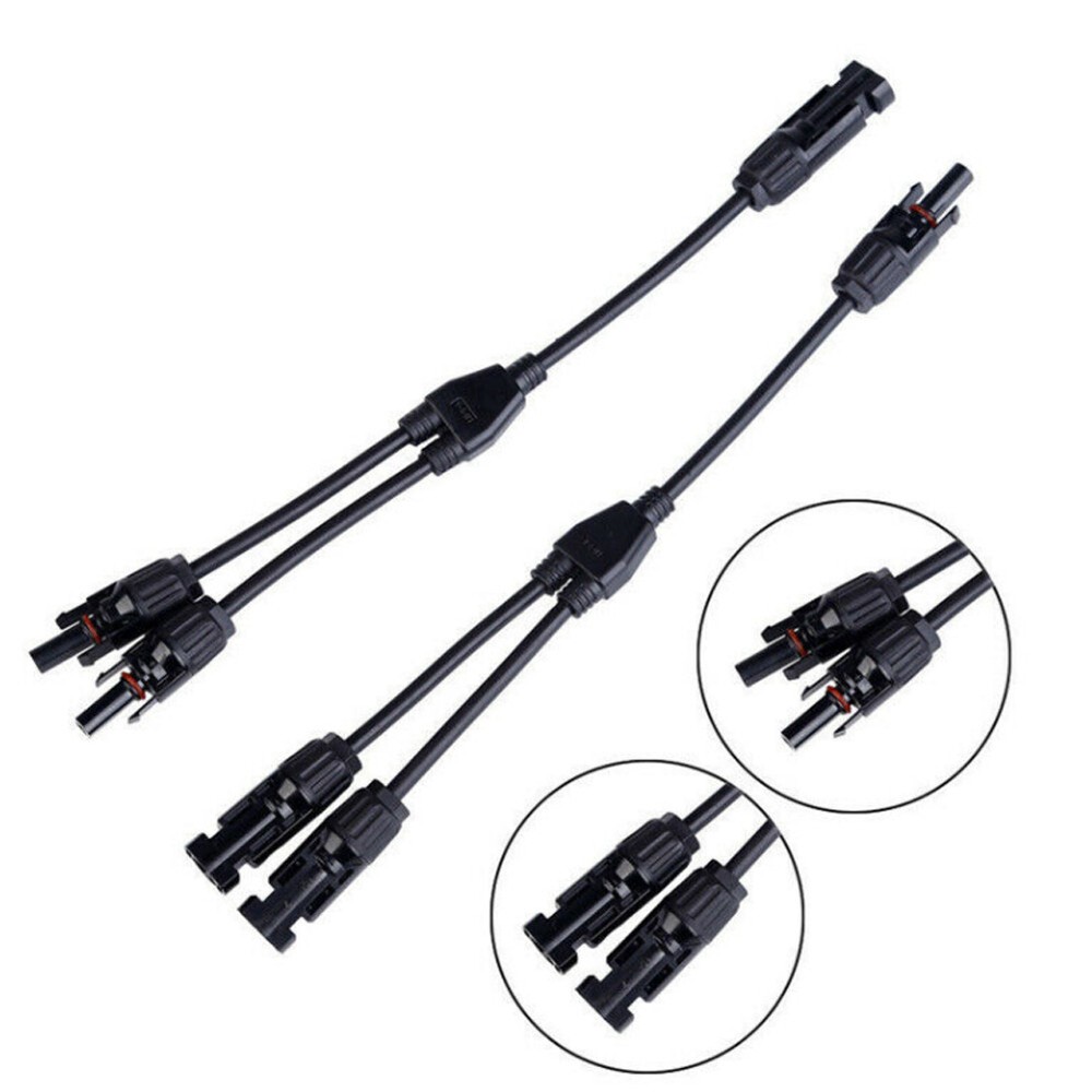 US 2-4 Pcs Solar Connectors Y Branch Parallel Adapter Cable Wire Waterproof Tool