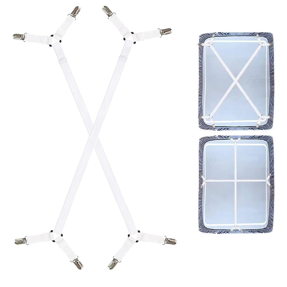 2 Pcs Elastic Adjustable Bed Sheet Holder Fitted Bed Sheet Straps for Corners