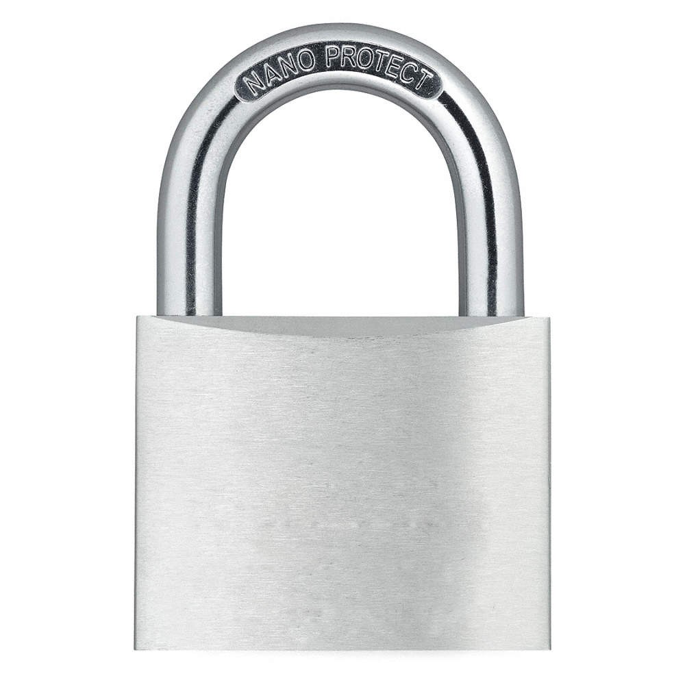 GRAINGER APPROVED 48JP94 Keyed Padlock, 15/64 in,Rectangle,Silver 48JP94