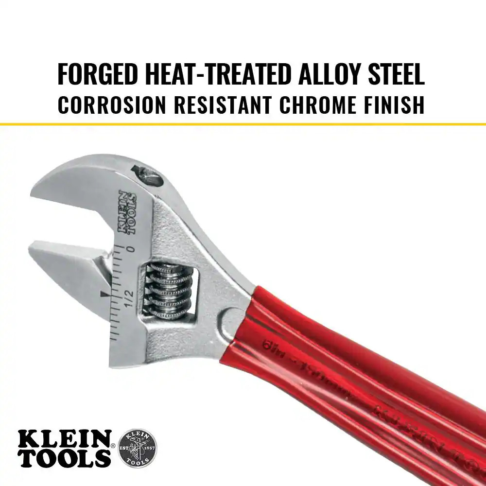 15/16 In. Extra Capacity Adjustable Wrench with Plastic Dipped Handle