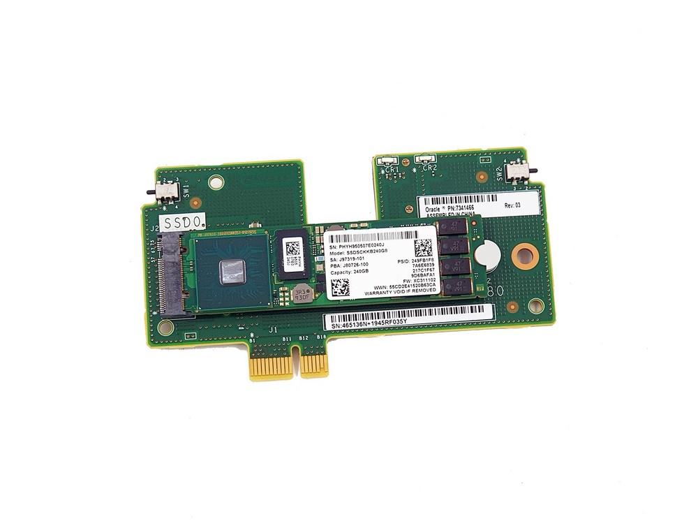 Oracle 7341466 M.2 Form Factor Riser Assembly + intel 240GB SSD M.2 SATA