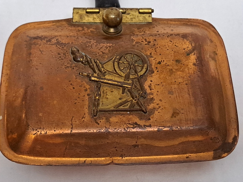 Vintage Coppercraft Guild Silent Buttler Crumb Catcher Solid Copper Wood Handle