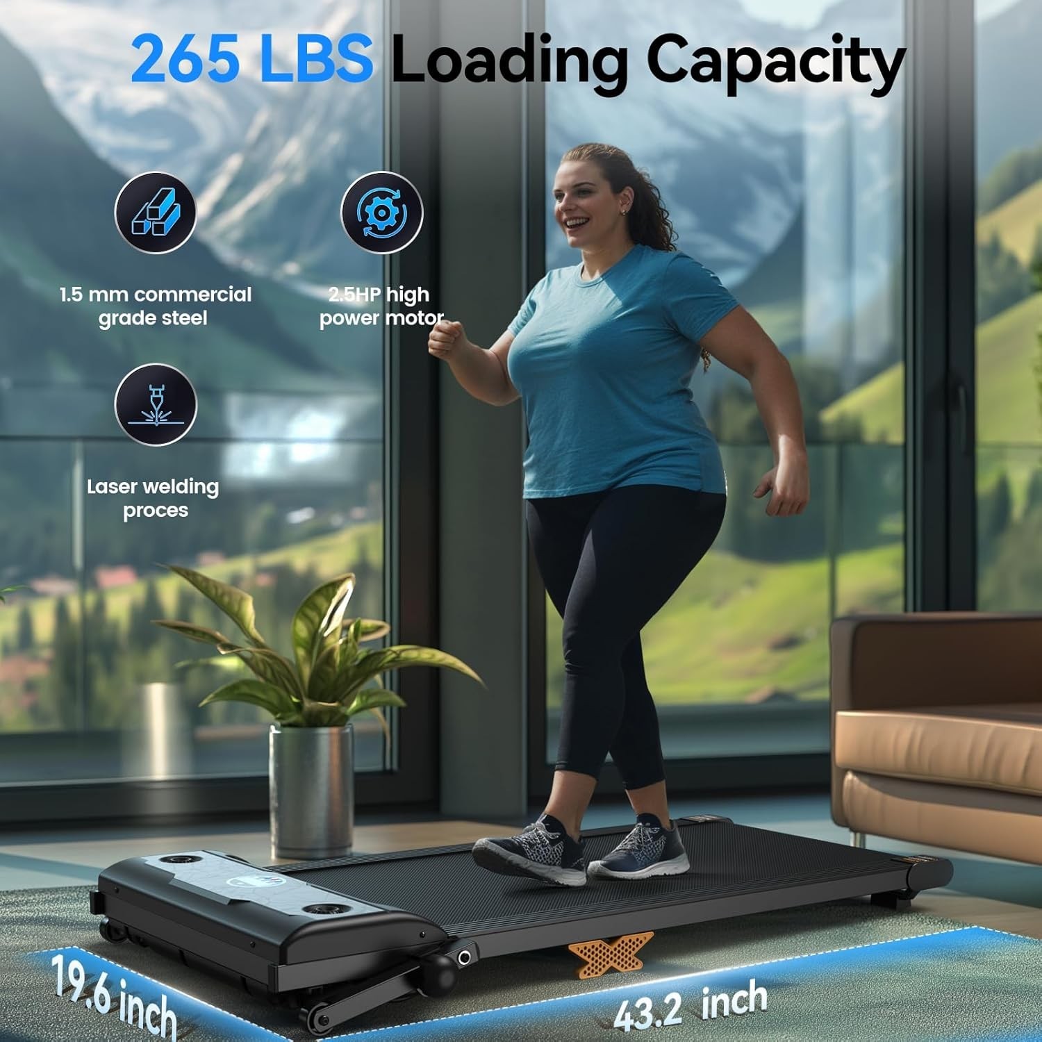 Walking Pad with Incline 2.5HP: 3-in-1 Under Desk Treadmill for Home Office