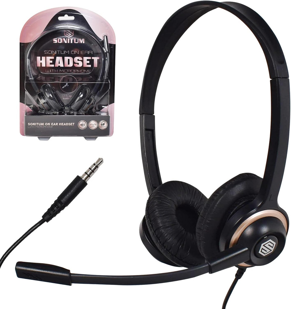 Headset with Microphone - Noise Canceling Computer Headset for Office, Meetings,