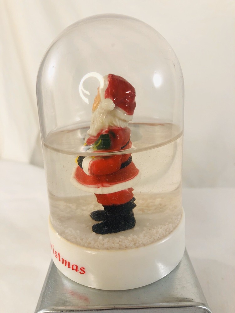 Vtg Snow Dome Globe Ceramic Santa Plastic Snowdome Snowglobe