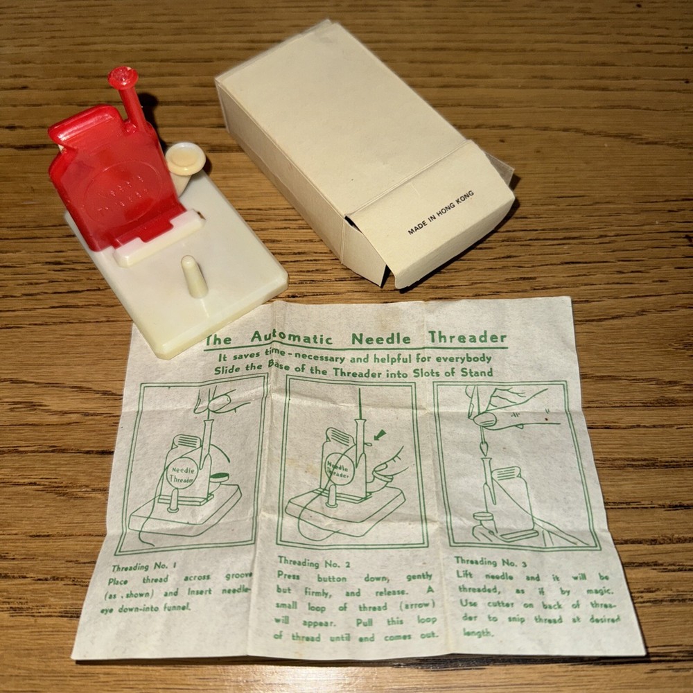 Vintage Automatic Needle Threader With Thread Cutter Made In Hong Kong