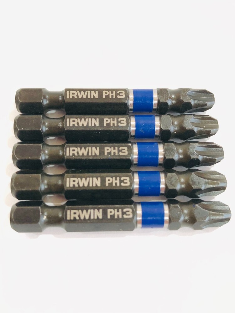 (5) Irwin Tools 2"-Inch Impact Performance #3 Philips Power Bit