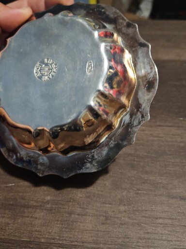 VINTAGE ITALY HMC AVON SILVERPLATE CANDY TRINKET DISH BOWL 6" ORNATE DESIGN