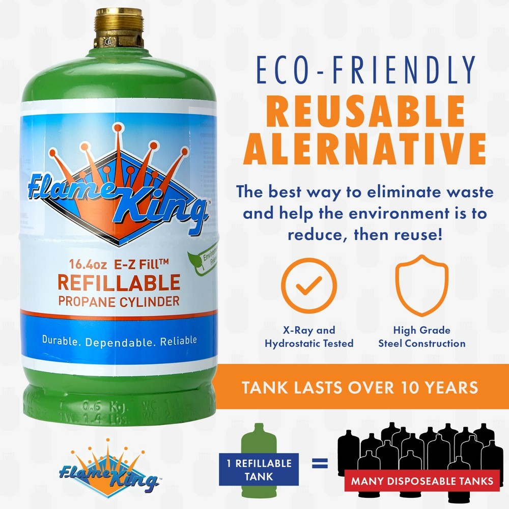 2-Pack 1lb Refillable Camping Propane Tank Cylinder 16.4 oz Bottle Ships Empty