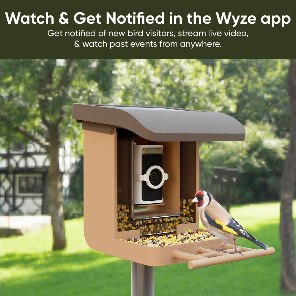 Bird Feeder Camera Case Compatible with Battery Cam Pro, Wyze Brown