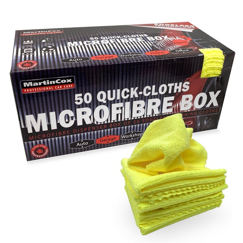 QUICK CLOTH MICROFIBRE DISPENSER BOX 50 CLOTHS 30X30 MULTI PURPOSE CLEANING