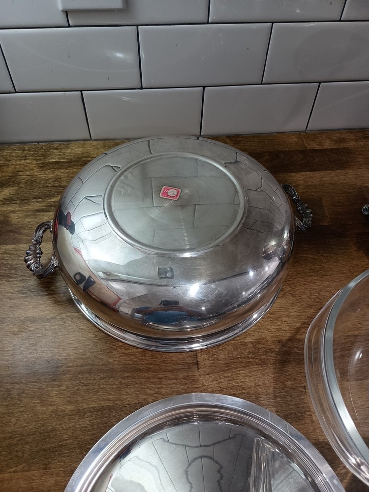 FB Rogers Silver Plate Covered Casserole Serving Dish Bowl with Insert + Pitcher