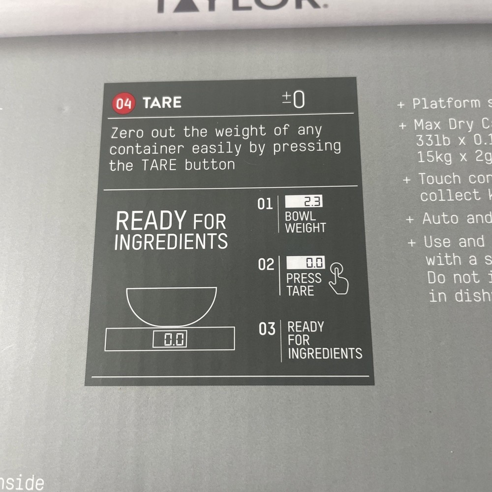 Taylor Precision Products 3851 High-Capacity Digital Kitchen Scale NEW
