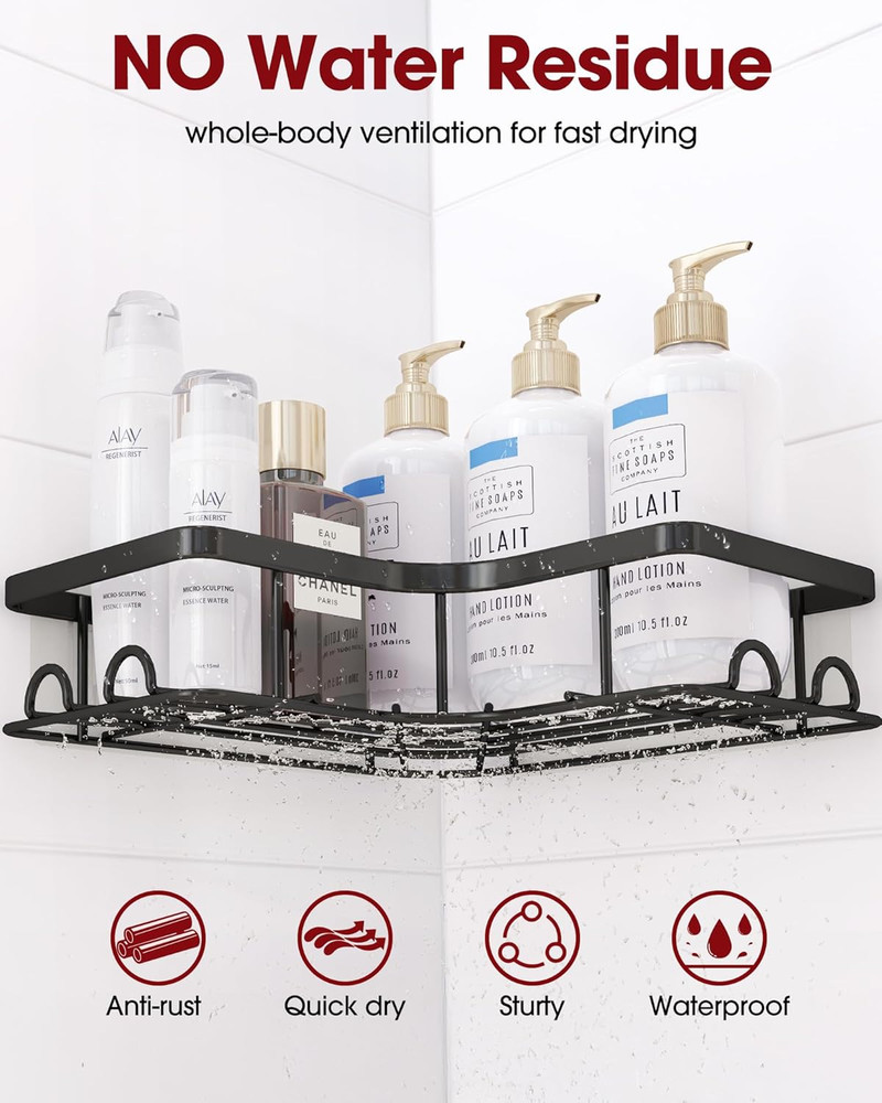 Corner Shower Caddy - 2 Pack, Adhesive Shower Organizers, Rustproof Stainless St
