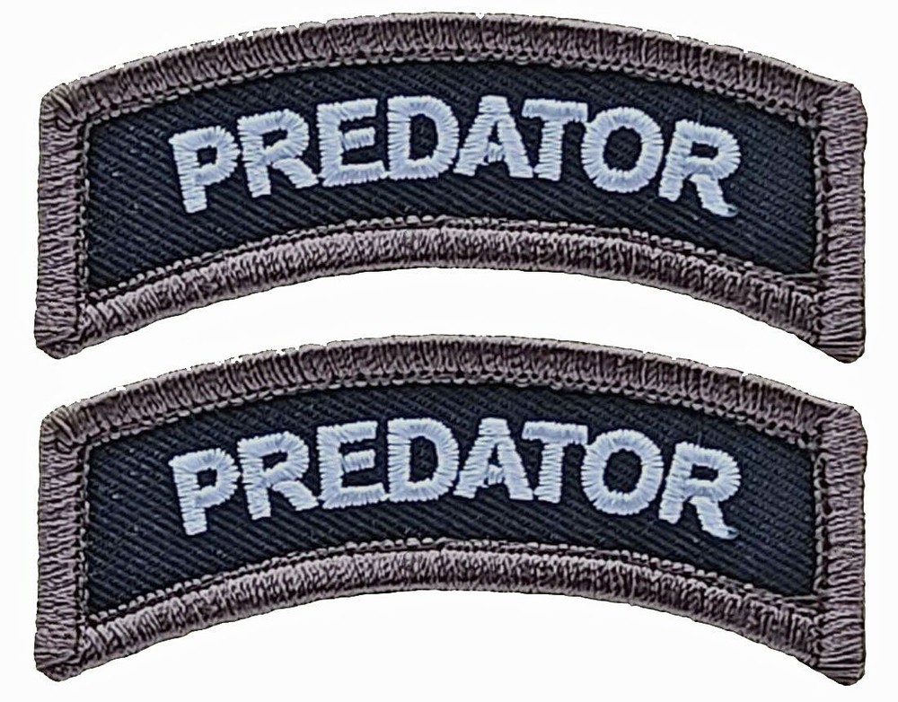 Predator Rocker Tab Alien Movie Arnold Patch || 2PC HOOK BACKING   2.75"x1"