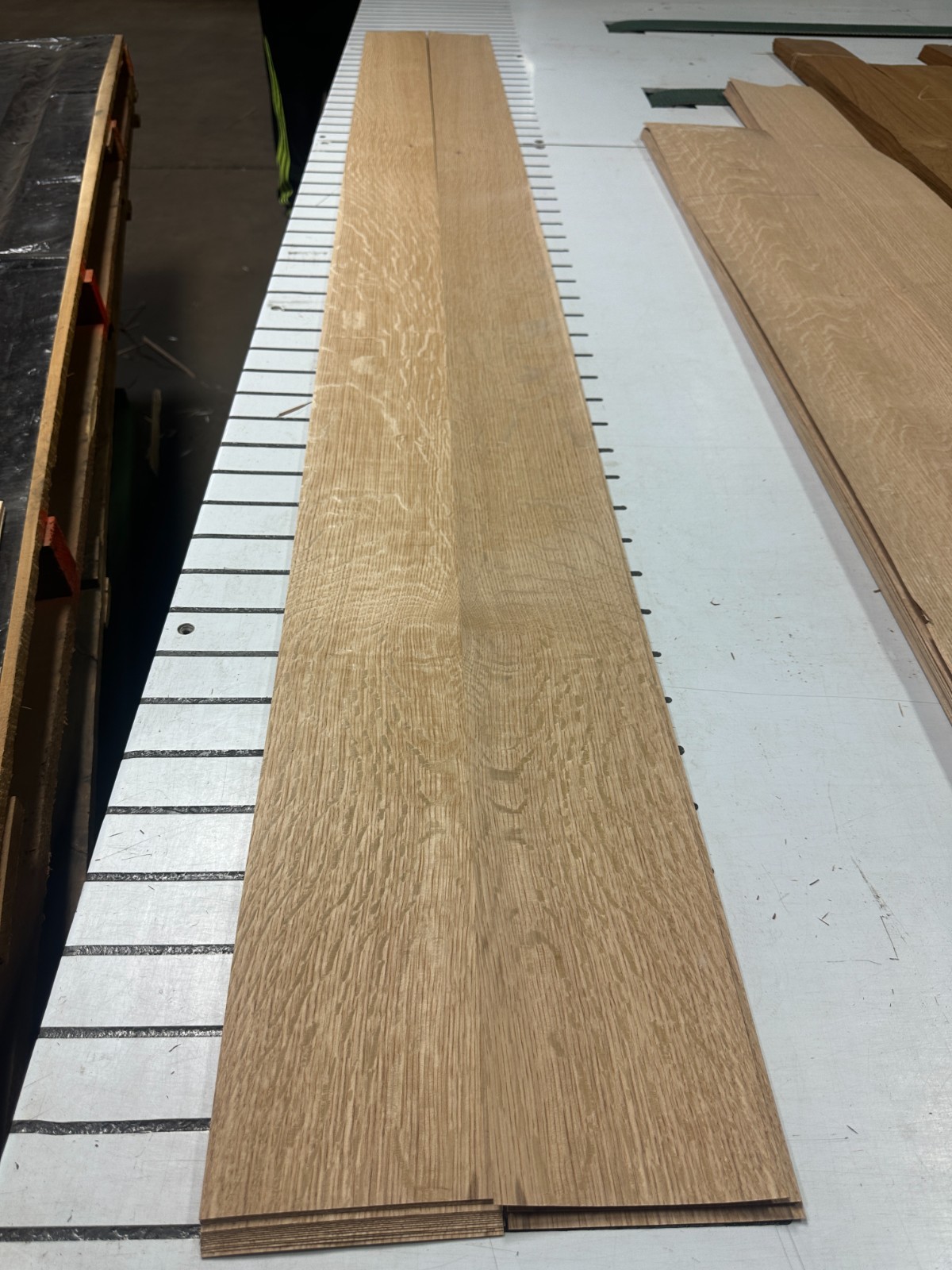 White Oak Flake Raw Wood Veneer 2 sheets 97" x 5.5'' 917N