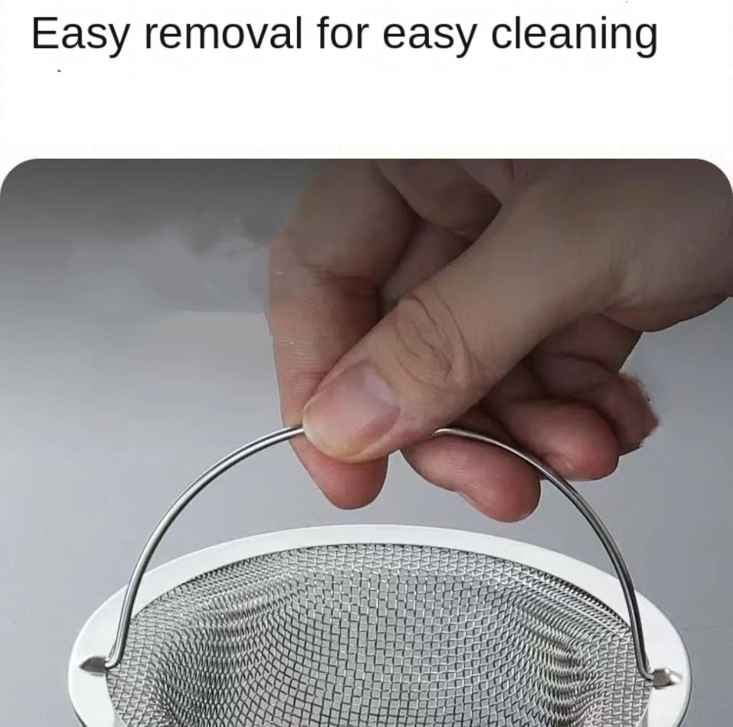 Kitchen Sink Strainer Large Wide Rim 4.5" Stainless Steel Mesh Drain Filter