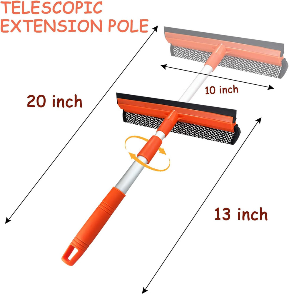 Window Squeegee for Window Cleaning with Retractable Pole, Squeegee Window Cl...