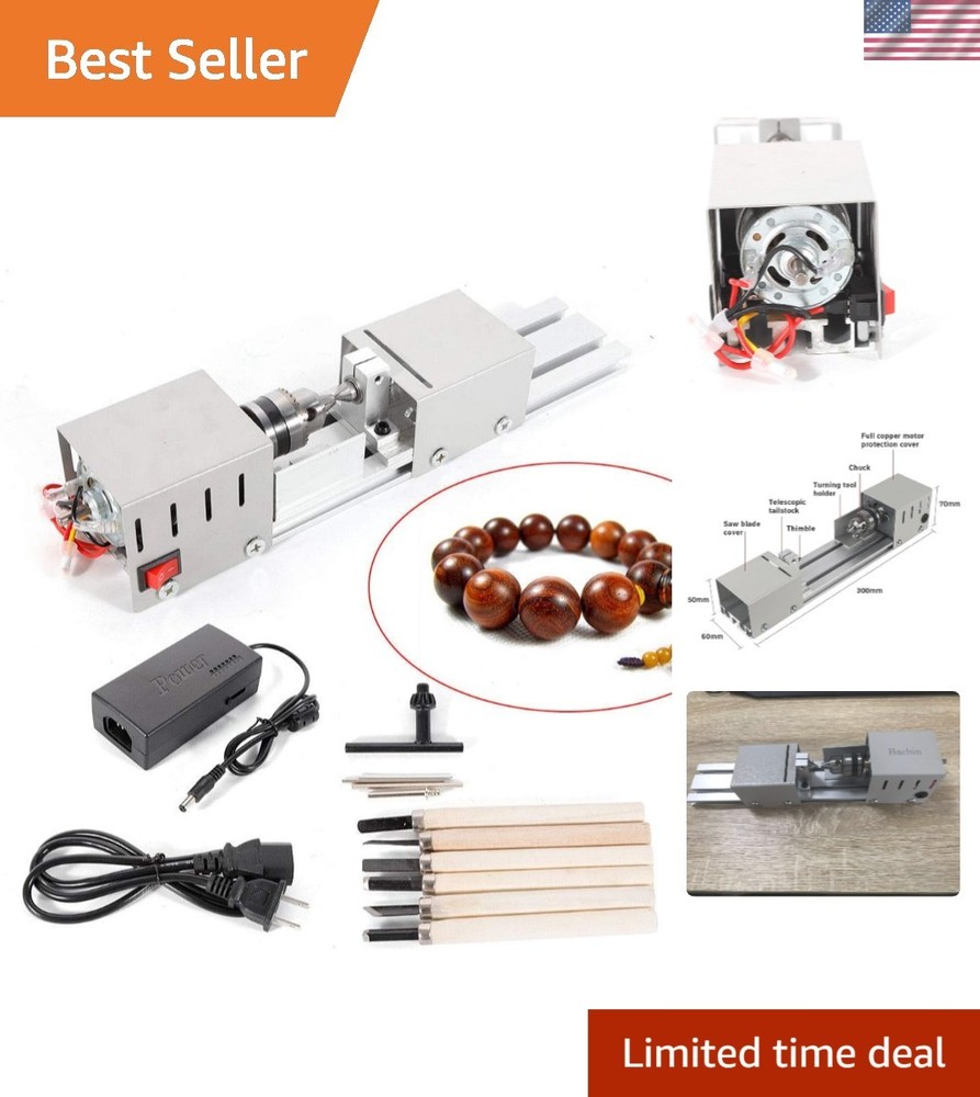 Efficient Mini Lathe for Wood Projects - Compact, Powerful & Quiet Operation
