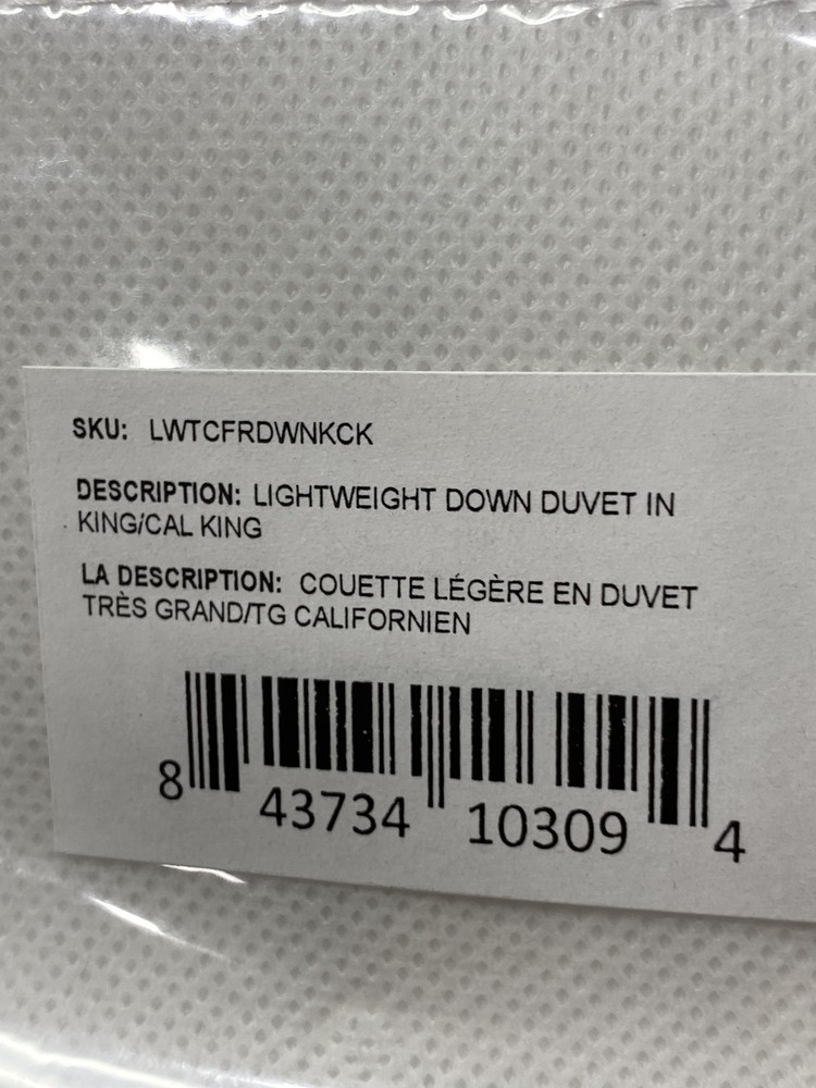 Parachute Lightweight King/ Cal. King Down Duvet Insert White