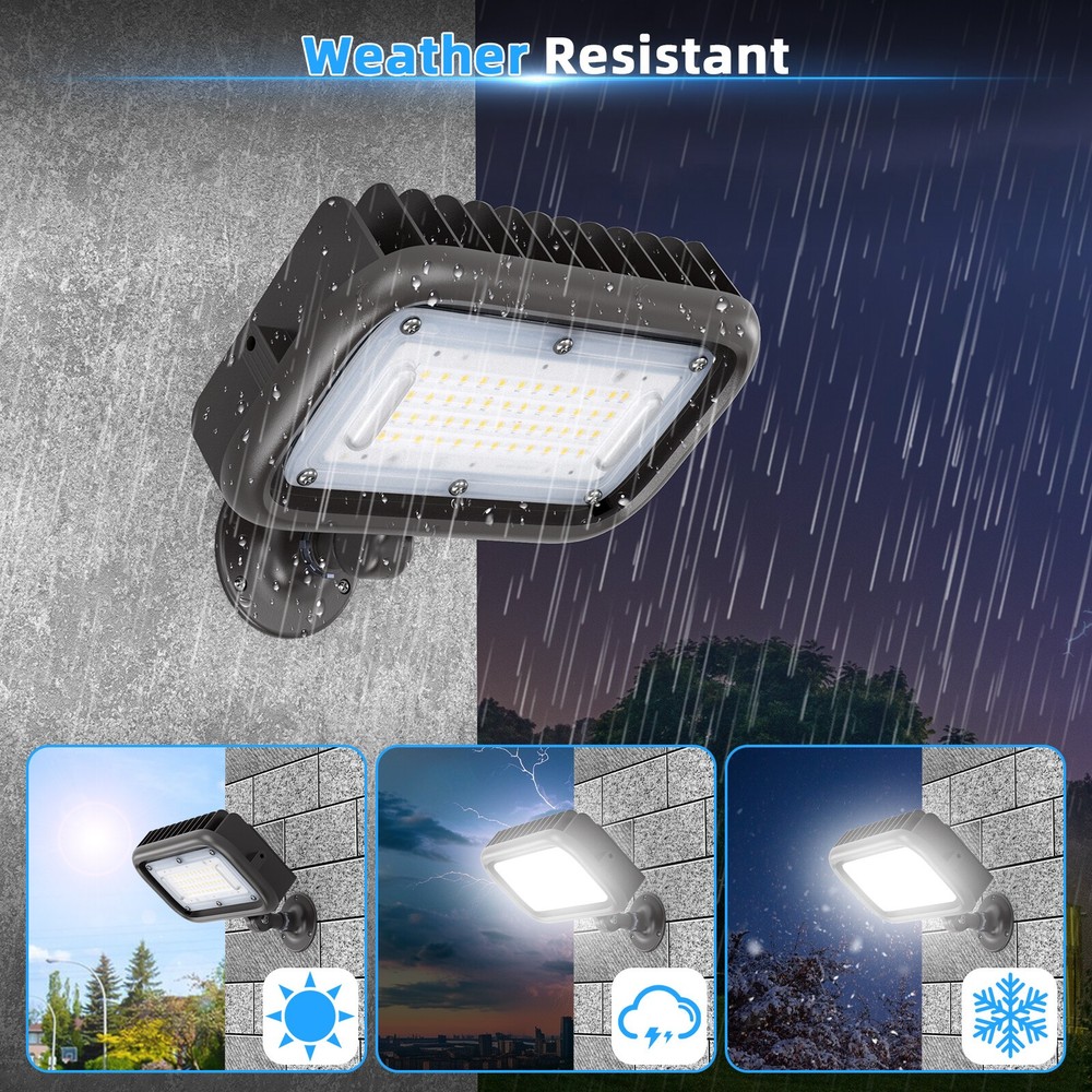 45W LED Flood Lights 1/2" Adjustable Knuckle Mount Security Floodlight for Yard