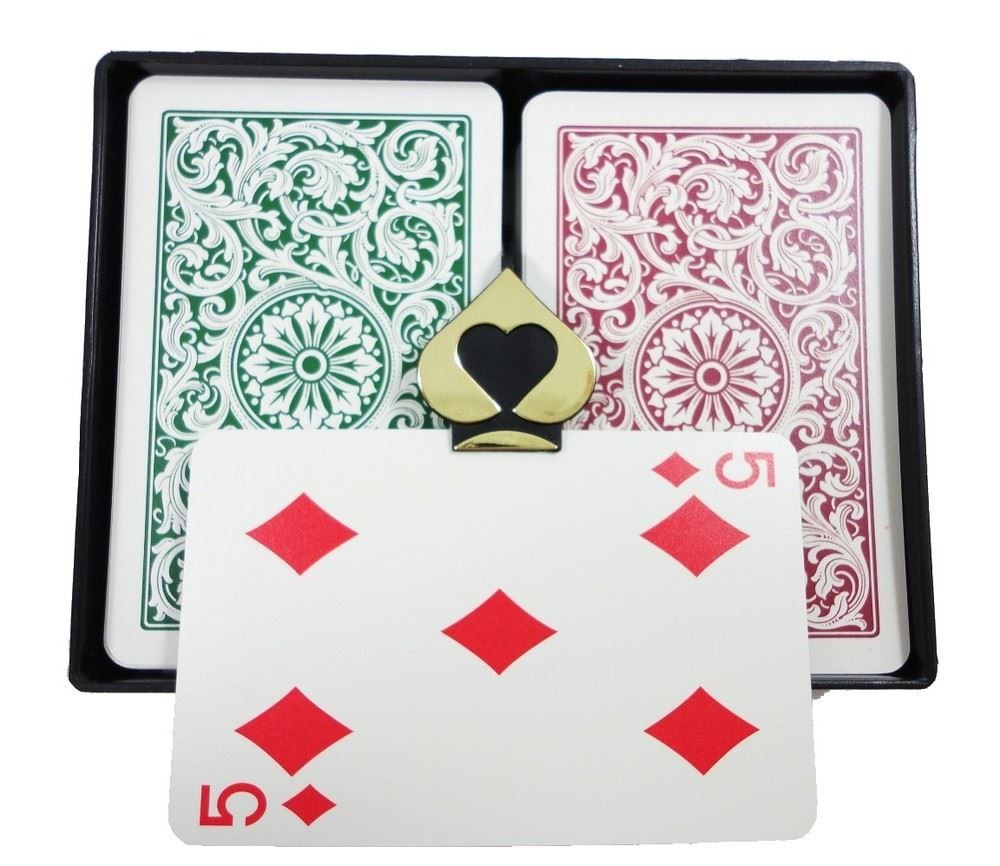 Copag 1546 Burgundy & Green - Regular Index - Bridge