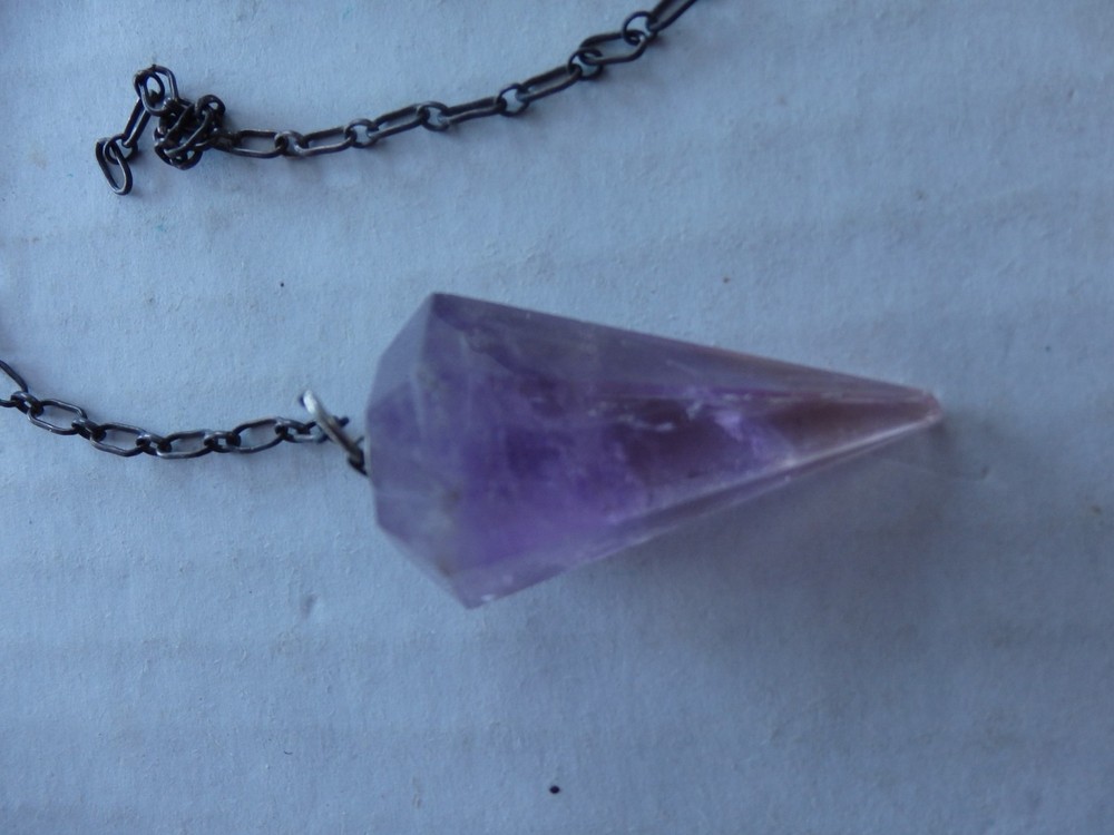Amethyst Pendulum on Silver Chain for Divining