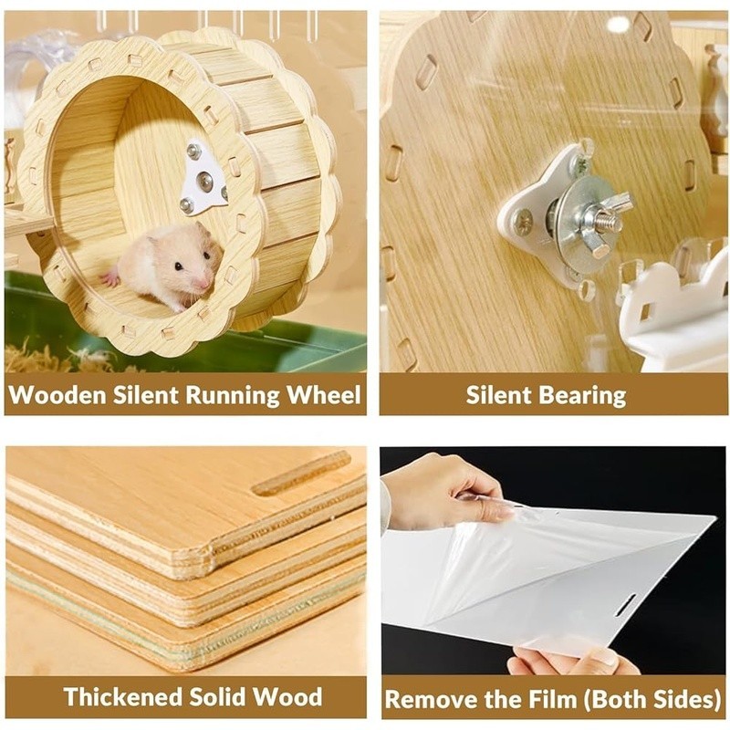 Hamster Starter Kit 2-Tier Cage W/ Hideout Exercise Wheel & Bath Container New