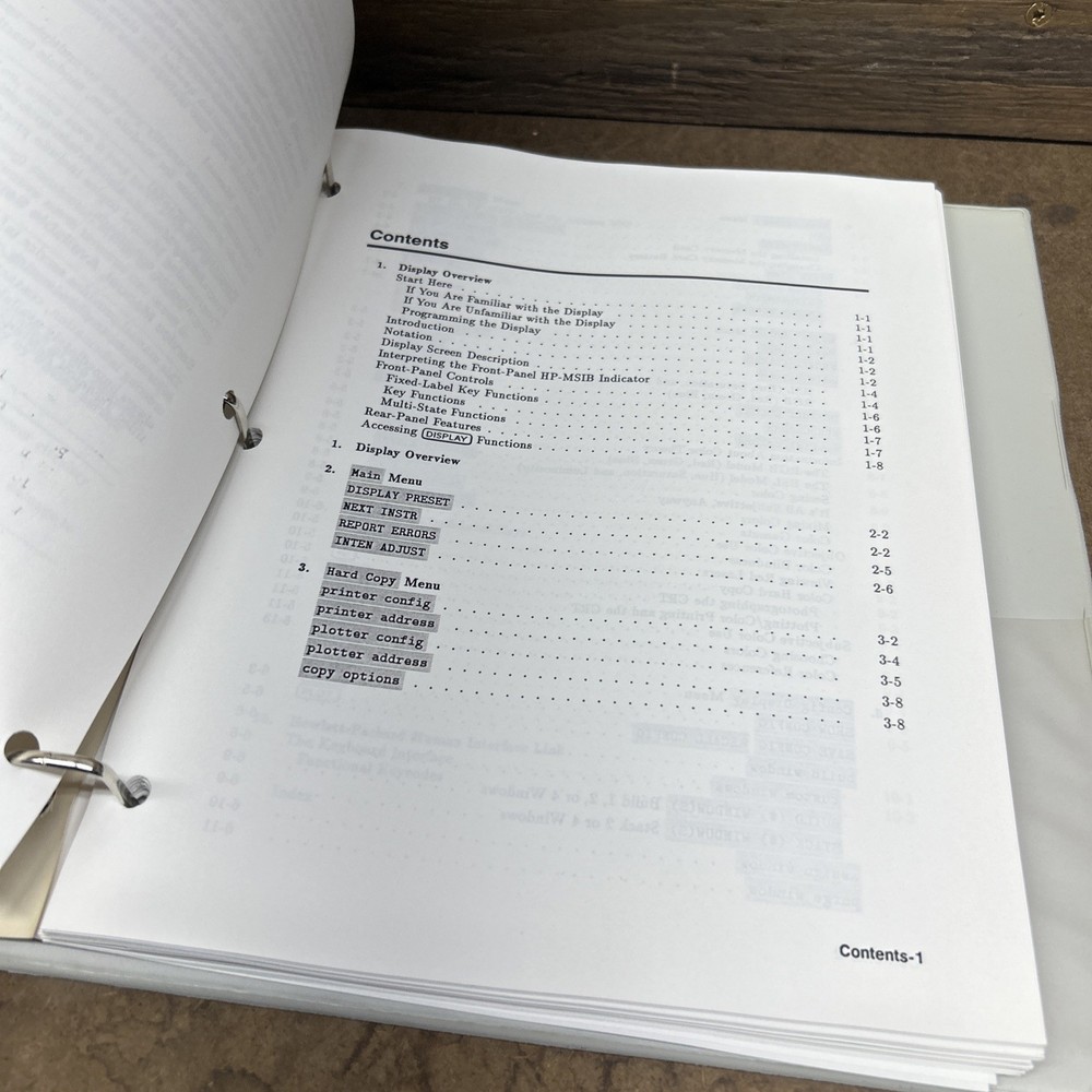 HP 70004A Display Operation Manual