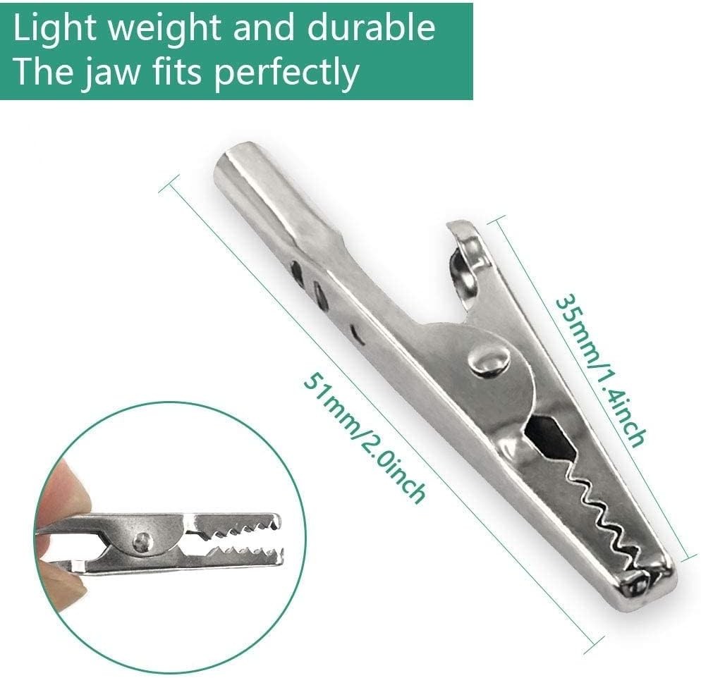 25Pcs Silver Metal Crocodile Clips - Ideal for Engineering & DIY Applications