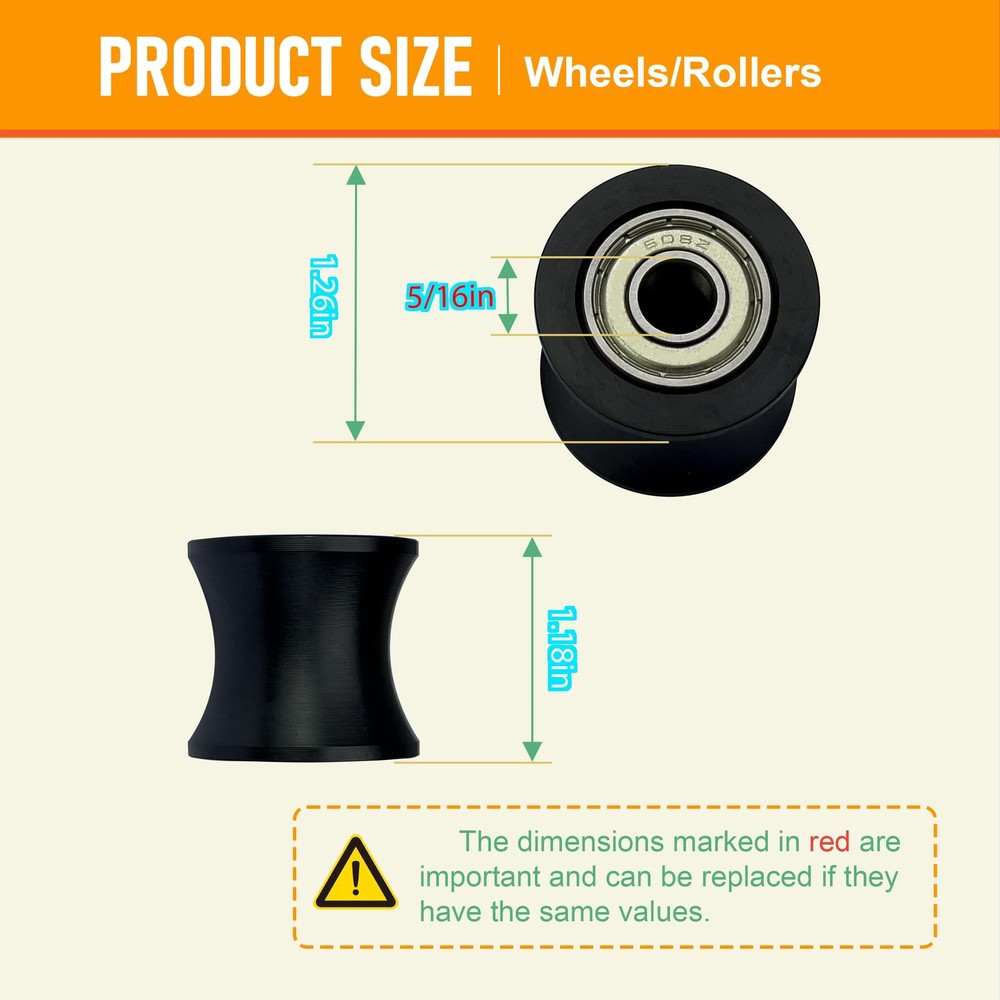DAFORE Upgraded Machined Wheels/Rollers Compatible with Bayou Black
