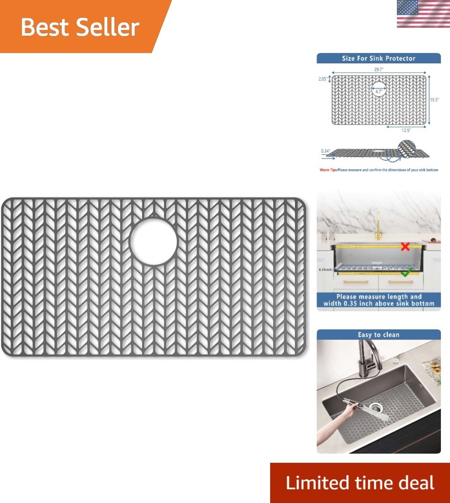Durable Heat Resistant Silicone Sink Protector 30" x 16" - Kitchen Essential