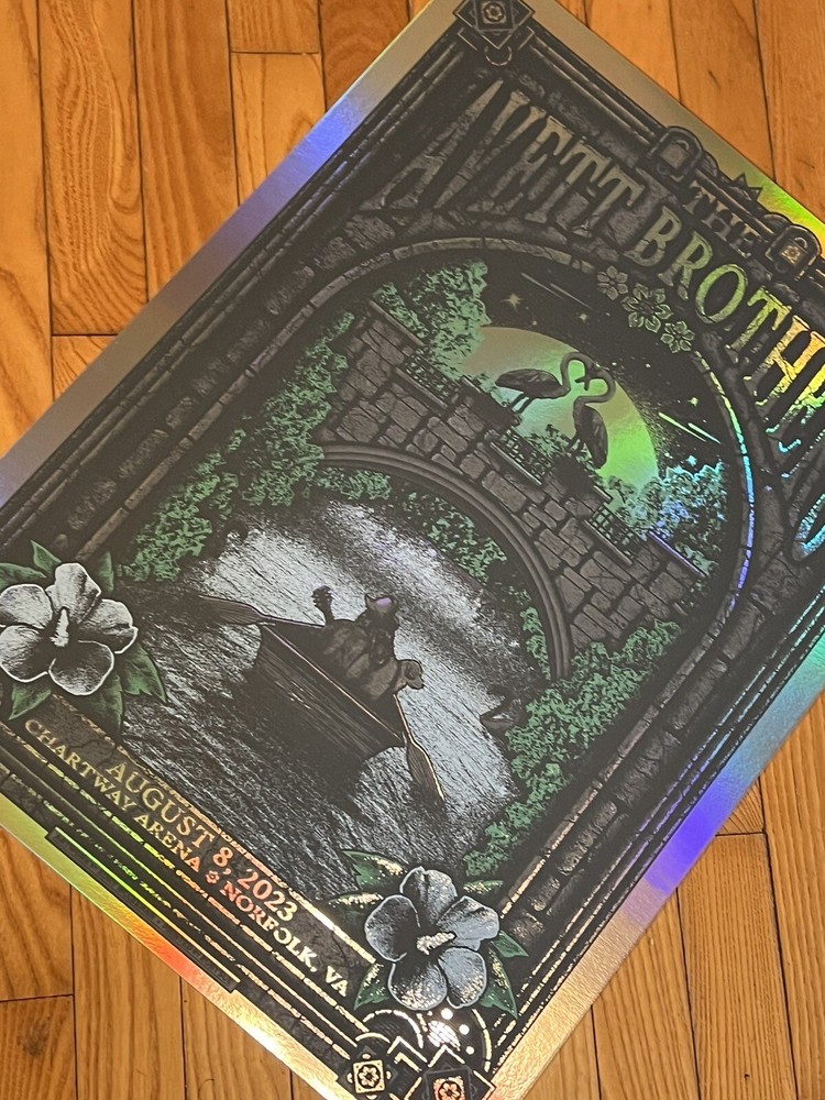 THE AVETT BROTHERS 2023 NORFOLK VA 8/8/23 OFFICIAL FOIL POSTER S/N #x/5