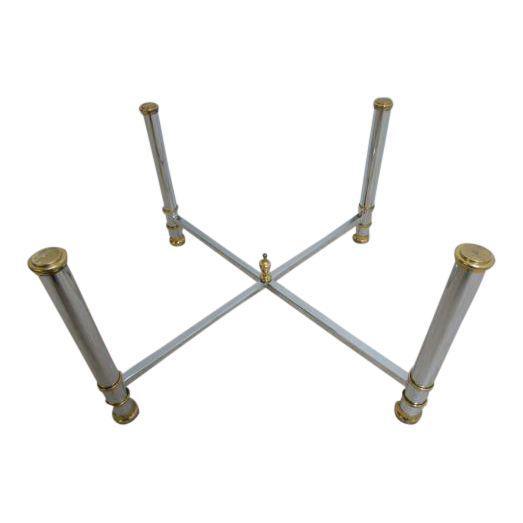 Vintage French Regency Chrome Brass Coffee Table Base