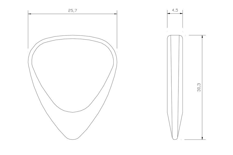 Timber Tones Fat Guitar Pick - Malay Ebony