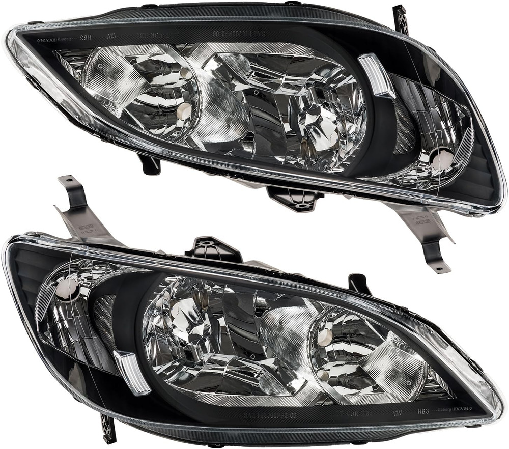Headlights Assembly Compatible with 2004 2005 Civic OE Headlamp Replacement Blac