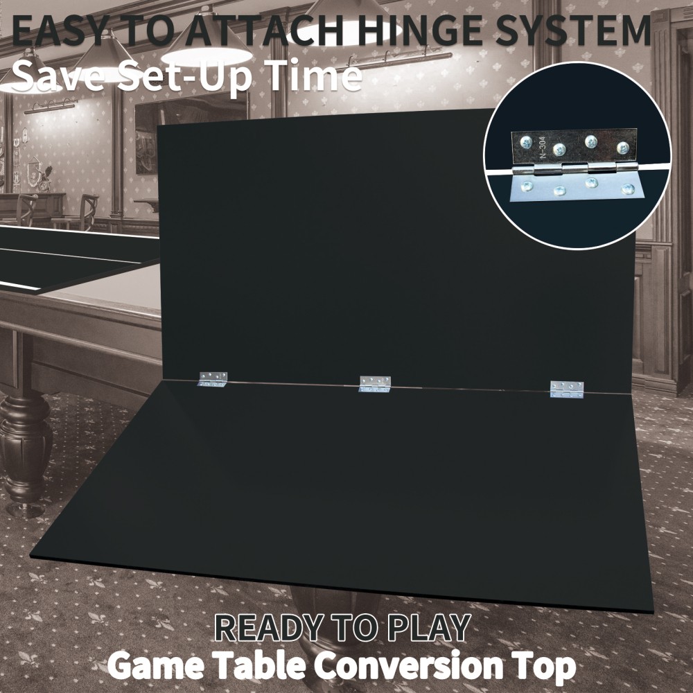 9ft Foldable Ping Pong Table Top for Indoor Use, Portable Conversion Top w/ Net