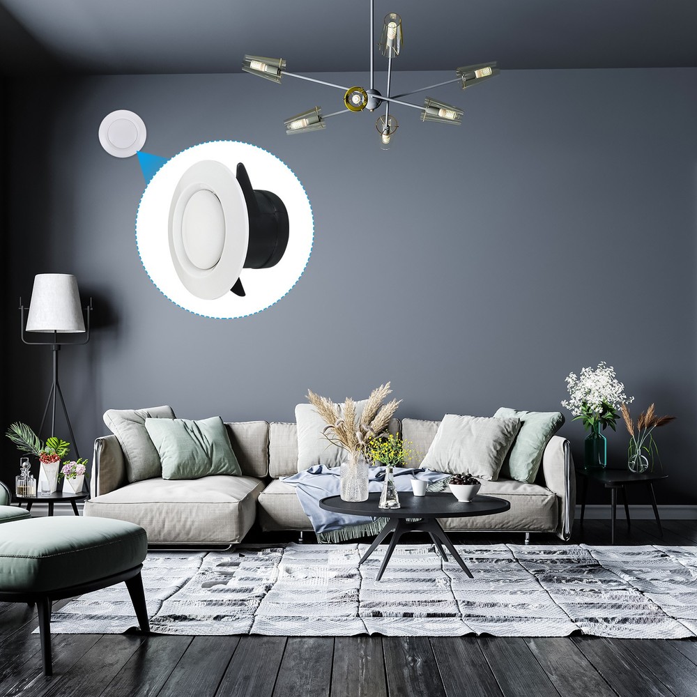 3" Round Air Vent Adjustable Ceiling Diffuser Grill Cover ABS Louver White