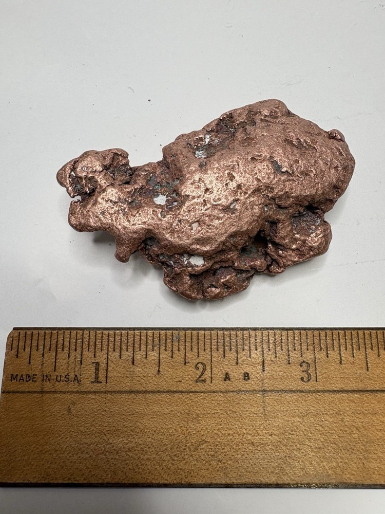 Pure Native Michigan Solid Copper Nugget Specimen Keweenaw Peninsula Mineral