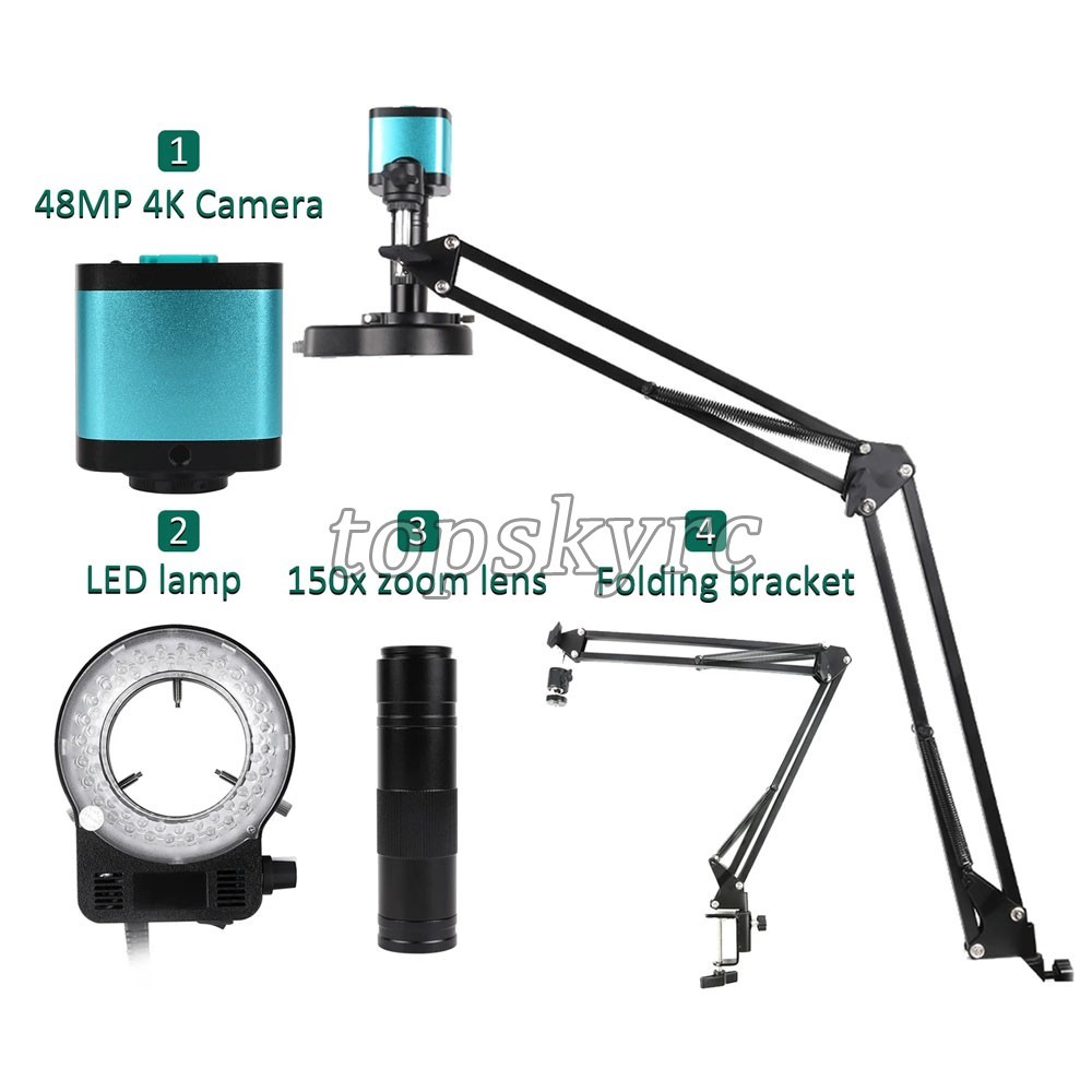 HD-1605B Microscope Camera 48MP Industrial Camera HDMI & USB Outputs + Bracket