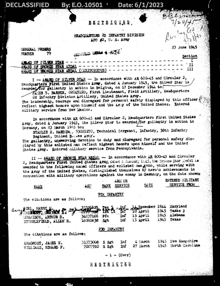 ID’d WWII 2nd Infantry Division uniform