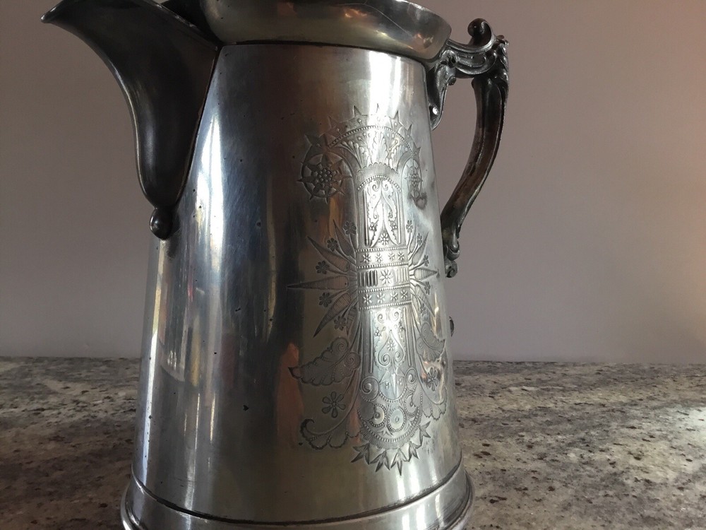Victorian Silver Plated Insulated Cold Water Pitcher