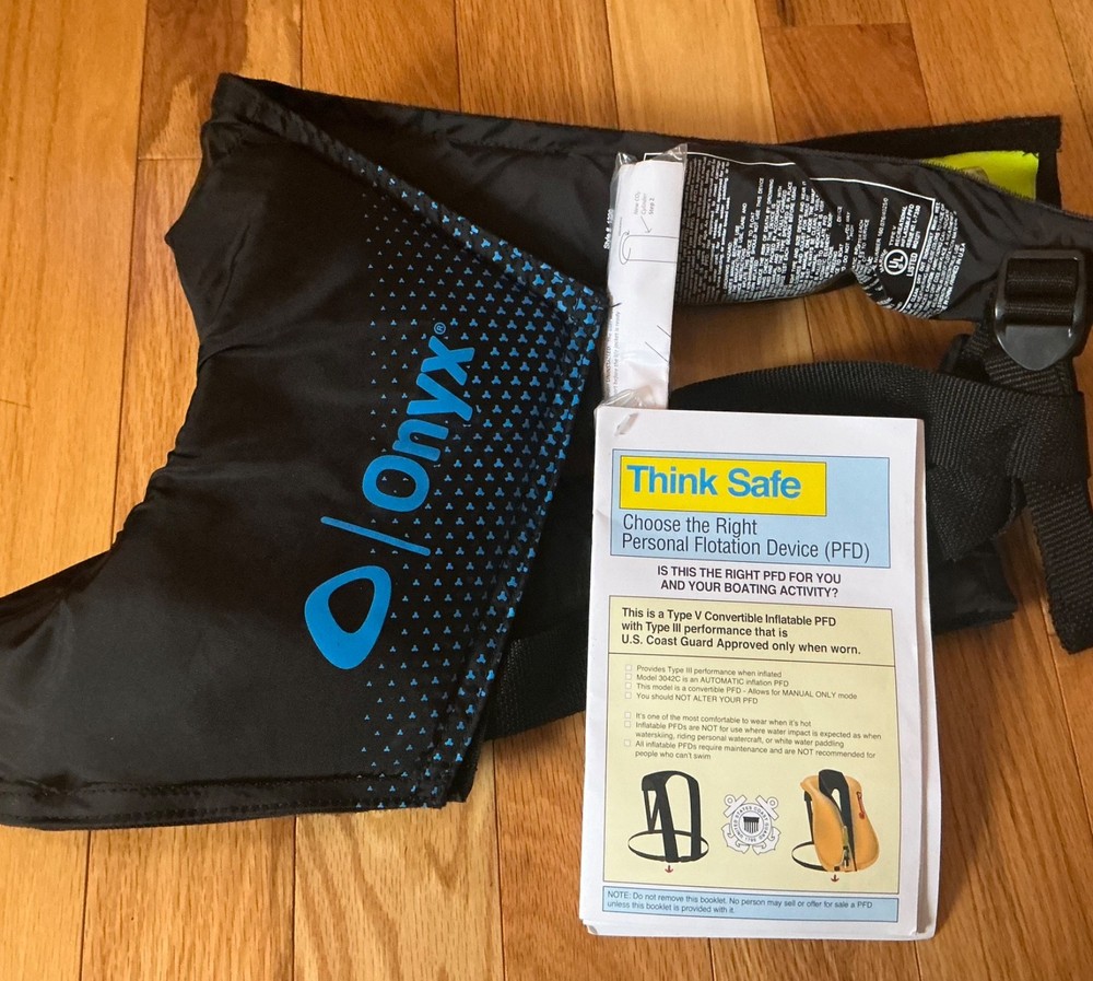NWT Personal Flotation Device ONYX A/M 24 AUTOMATIC MANUAL INFLATABLE BLUE NEW