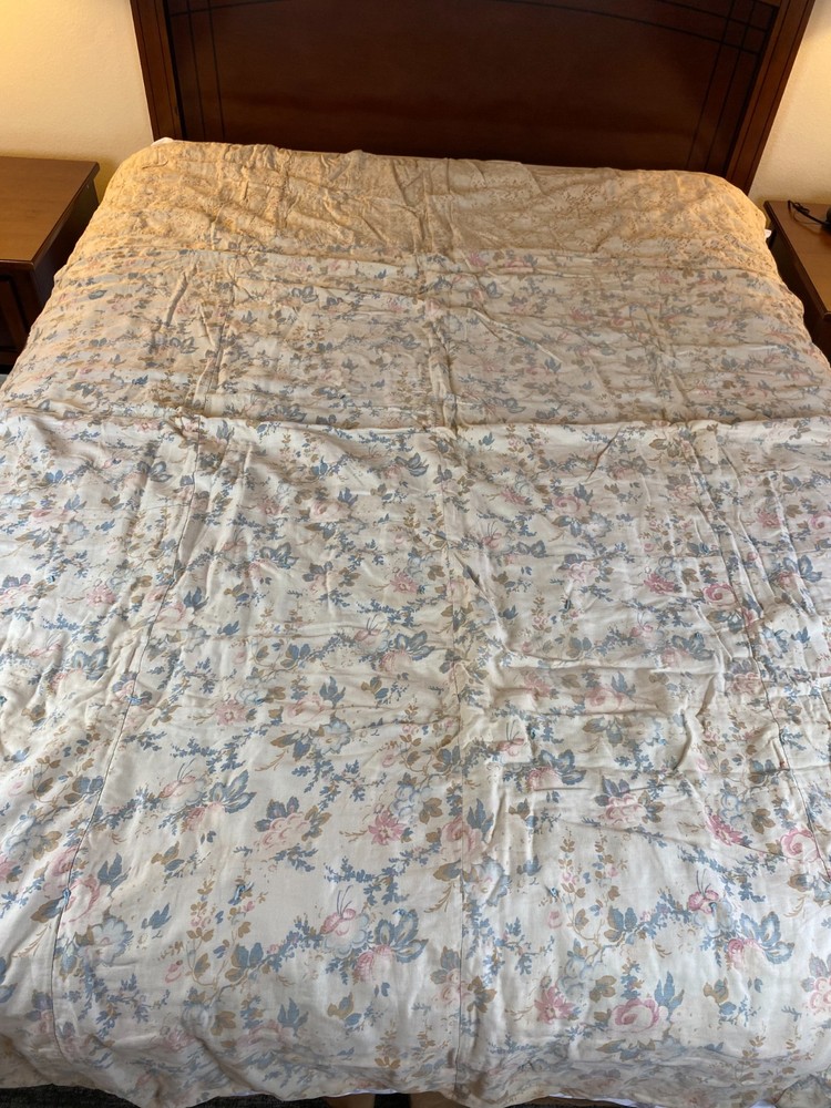 1920s Wool Quilt Drunkard’s Path Variation Antique Patchwork Blanket Heavy 80x65