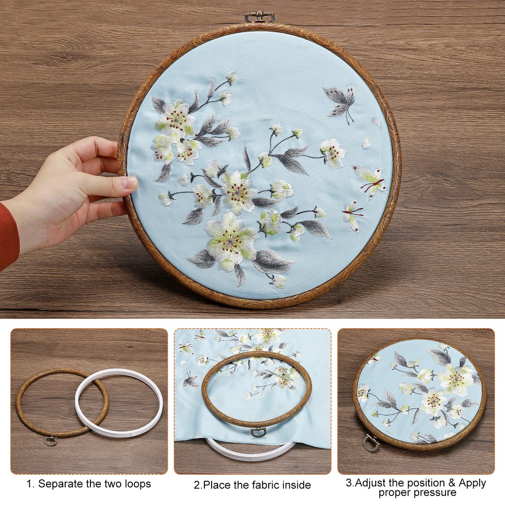 4 Pack Embroidery Hoops Circle Oval Rectangular Octagonal Cross Stitch Ring