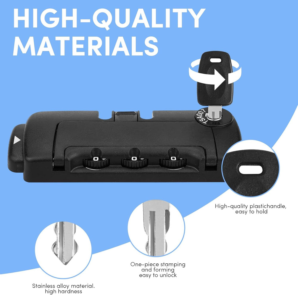 TSA Approved Universal Lock Key for Forgotten Luggage Combinations - 2 Colors
