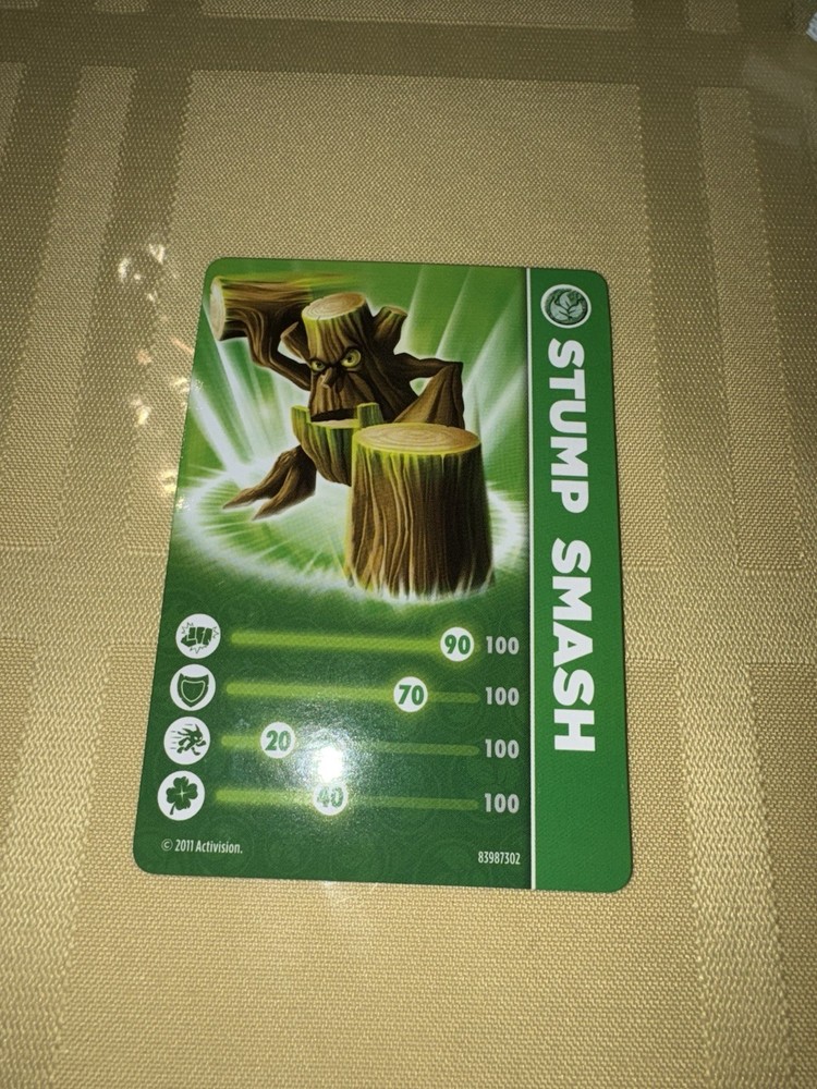 Skylanders Stump Smash Figure, Card, Web Address, & Sticker
