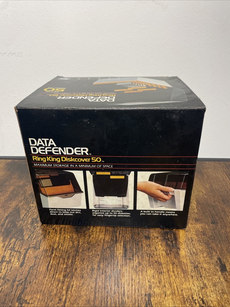 Ring King Data Defender Diskcover 50 Protective Case For 5-1/4” Diskettes Vintag